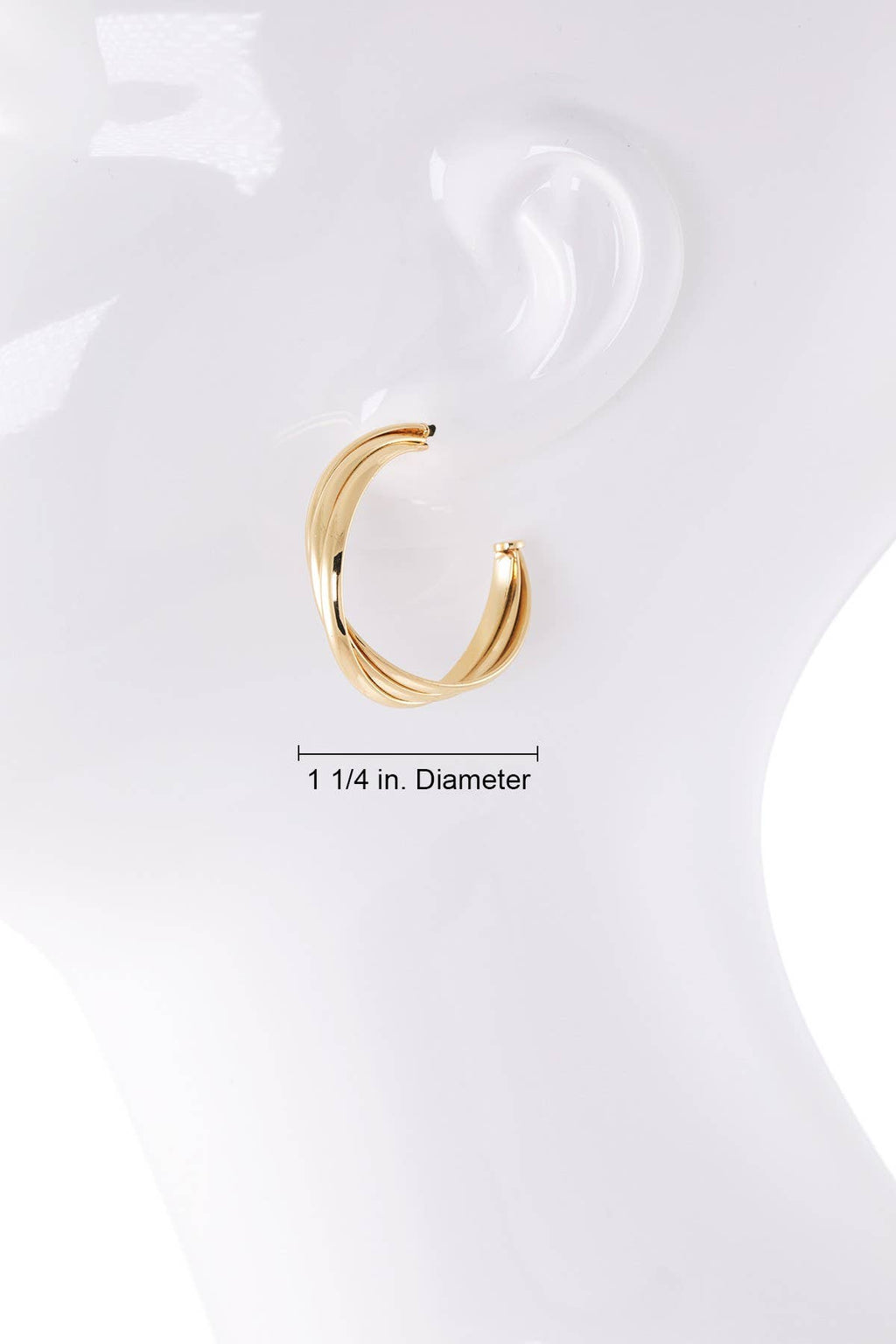 Twisted Ridge Half-Hoop Earrings