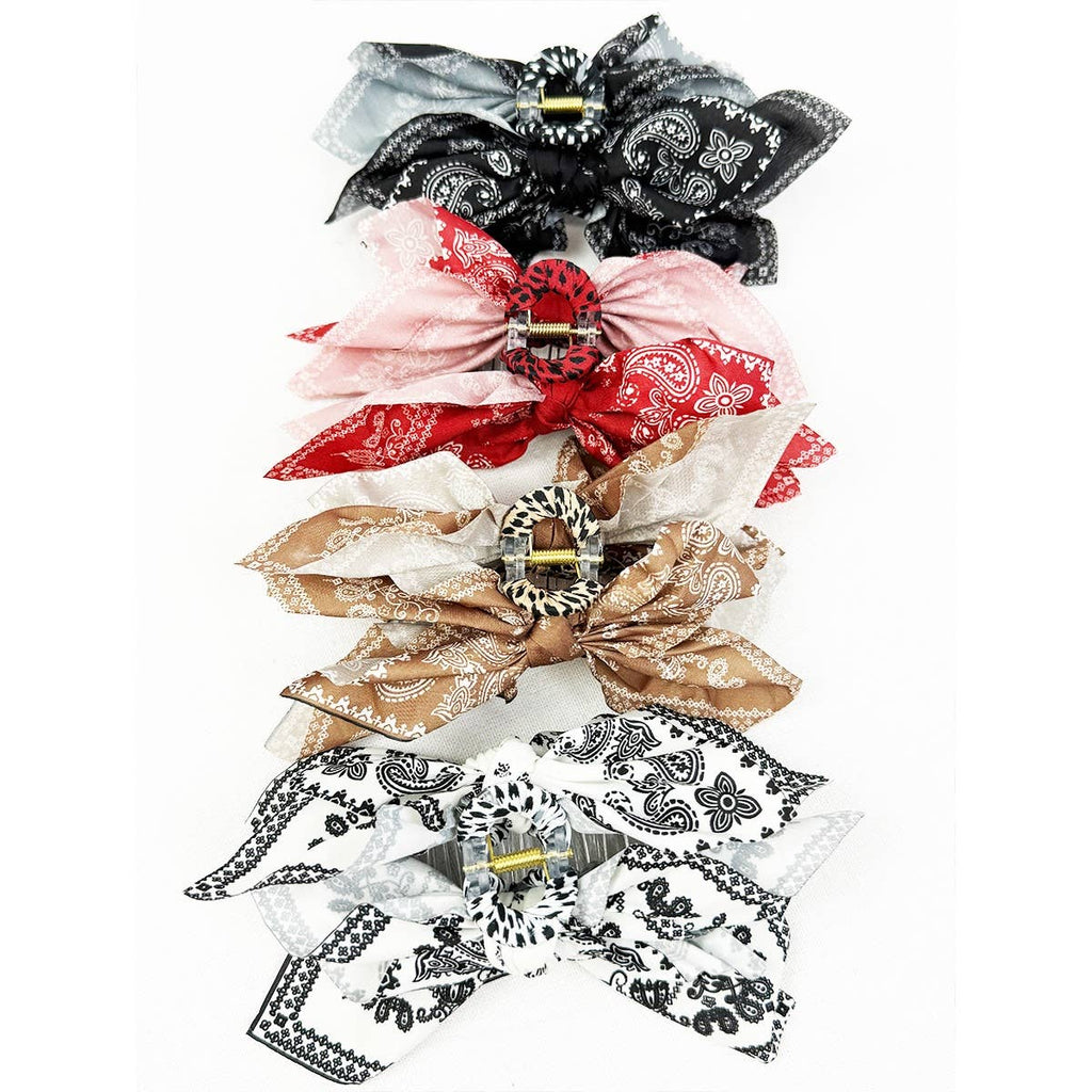 Boho Bandana Hair Claw Clips