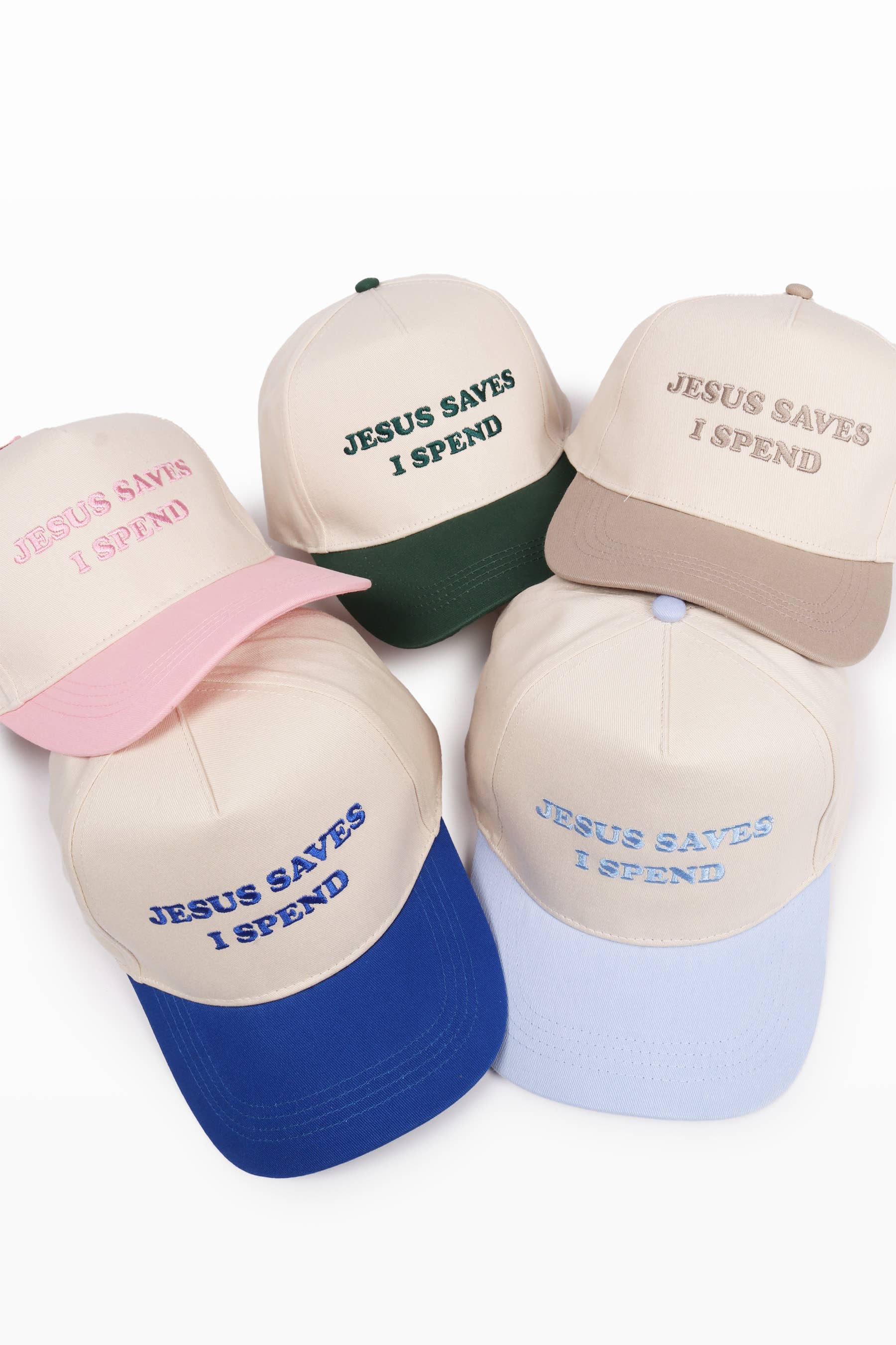 JESUS SAVES I SPEND Embroidery Baseball Cap