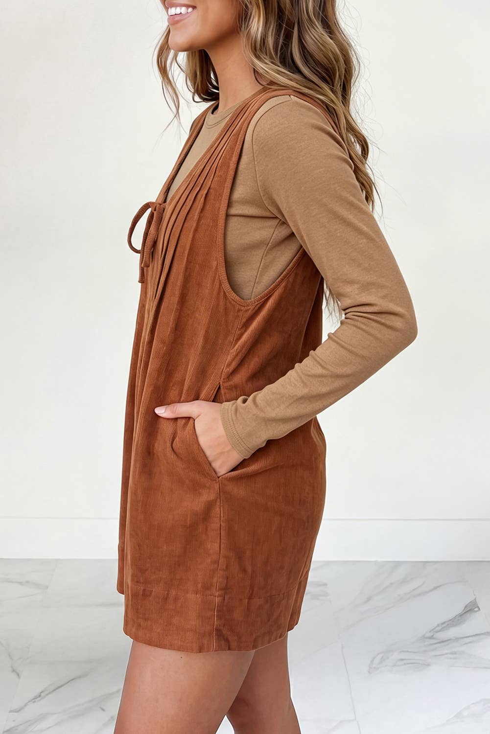 Knowknot String Pleated Romper