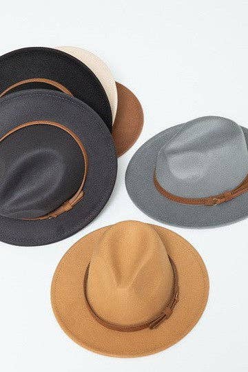 VINTAGE CLASSIC FEDORA HAT BROWN TIE TRIM