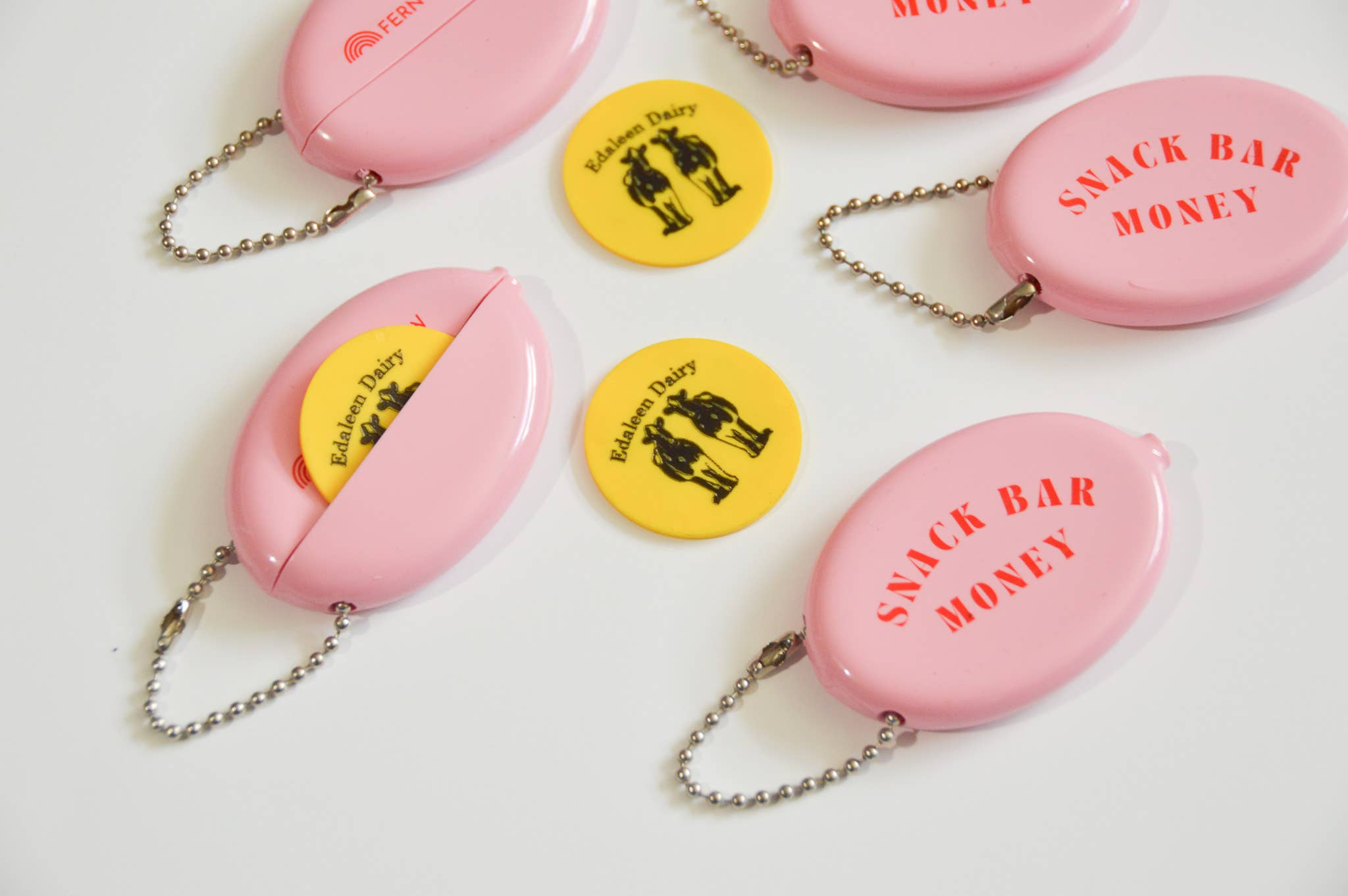 Retro Rubber Coin Pouch with Ball Chain Keychain