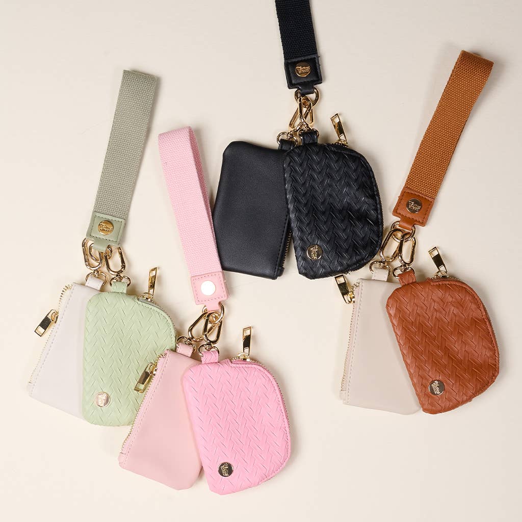 Dynamic Duo Pouch Luxe Wristlet–Black