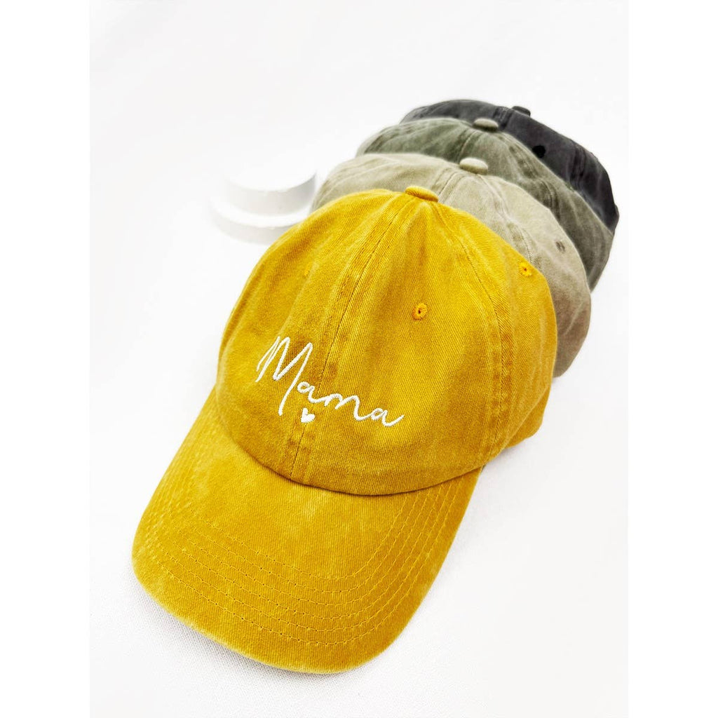 MAMA Embroidered Acid Washed Baseball Cap