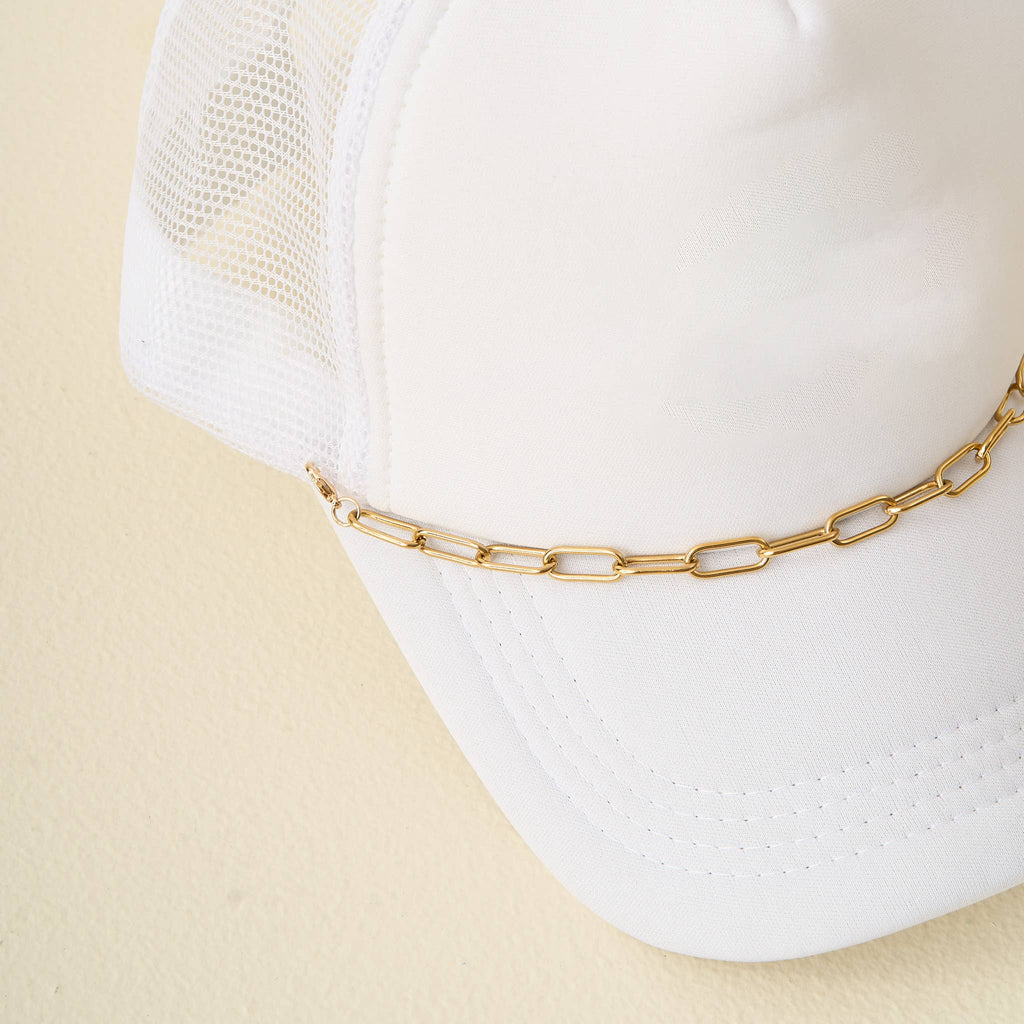 Trucker Hat Chain-Paperclip Chain-Gold