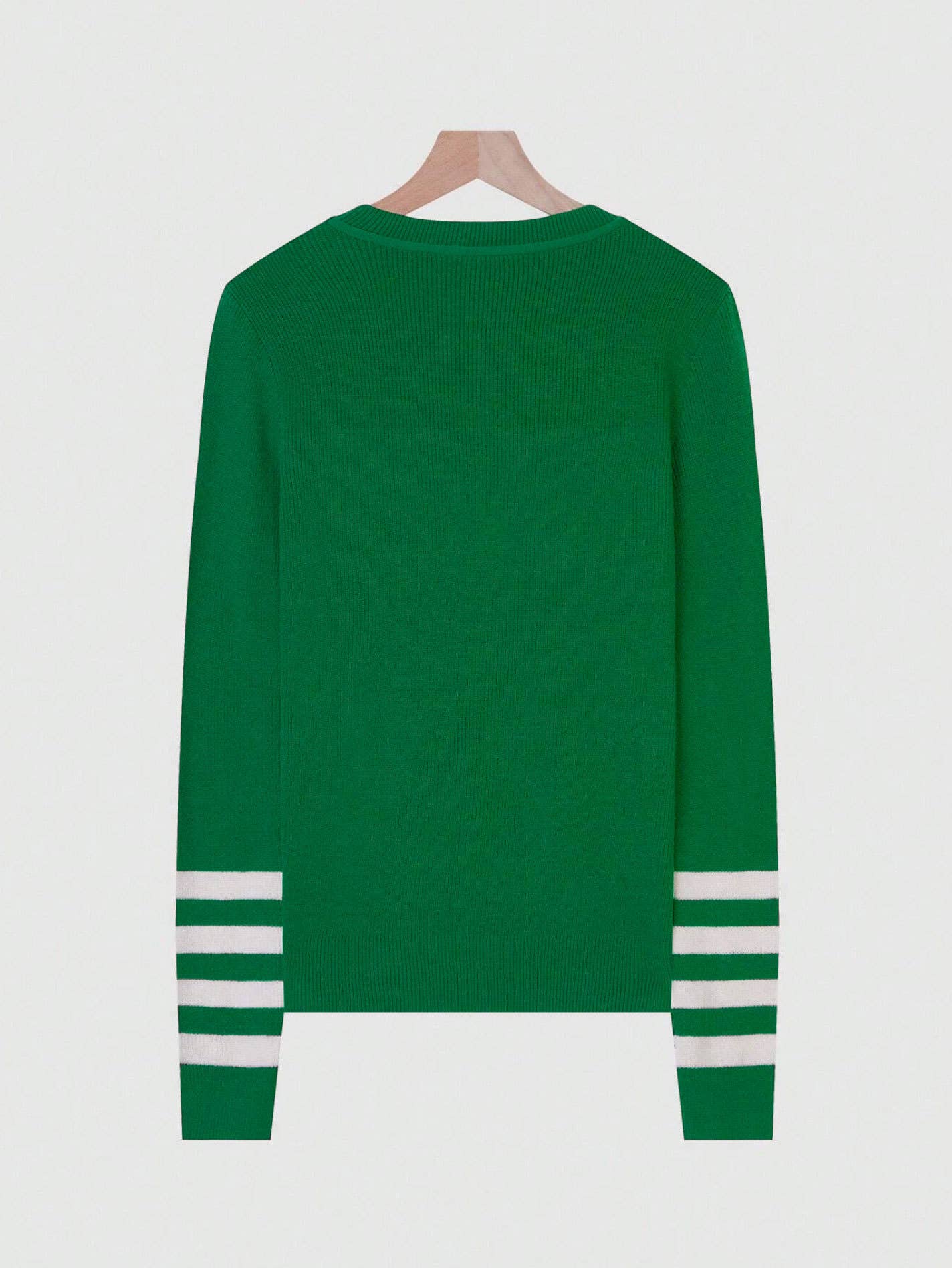 Daily Drop Shoulder Striped Sleeve Sweater Top