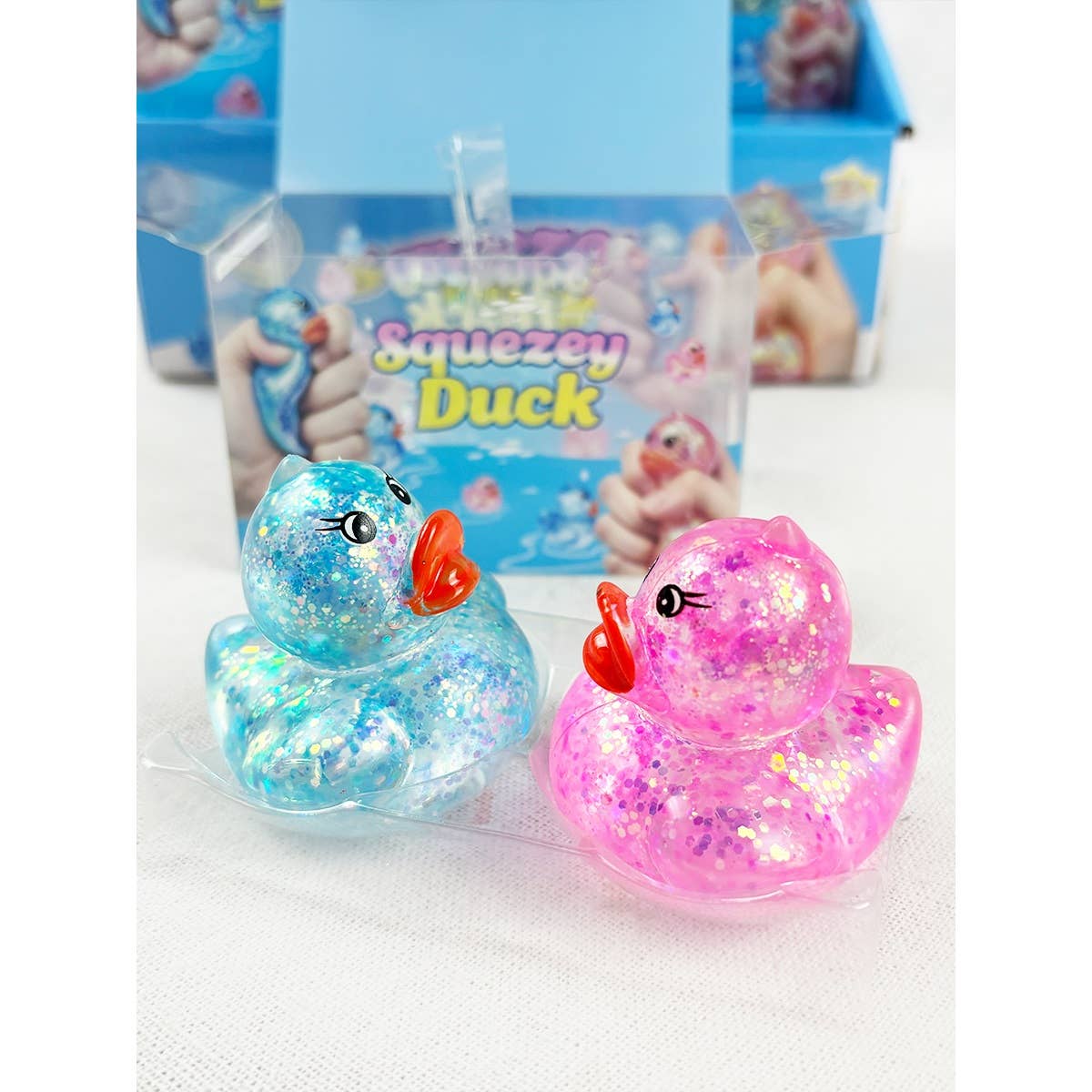 Set of 2 Scented Tranlucent Maltose Duck Squishy Toy