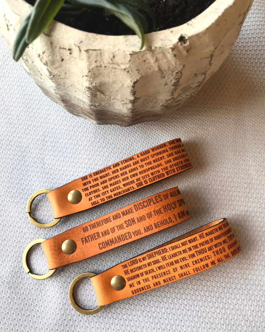 Matthew 28:19 Leather Keychain