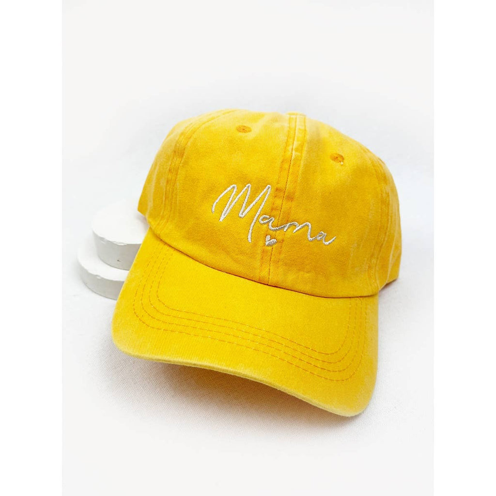 MAMA Embroidered Acid Washed Baseball Cap