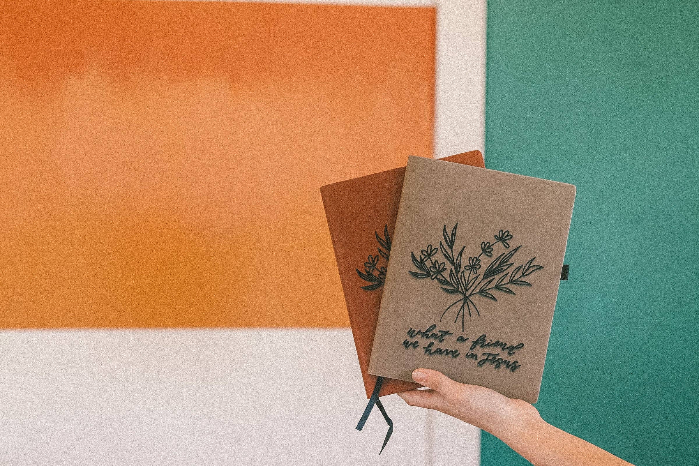 'What a friend we have in Jesus' floral leather journal notebook