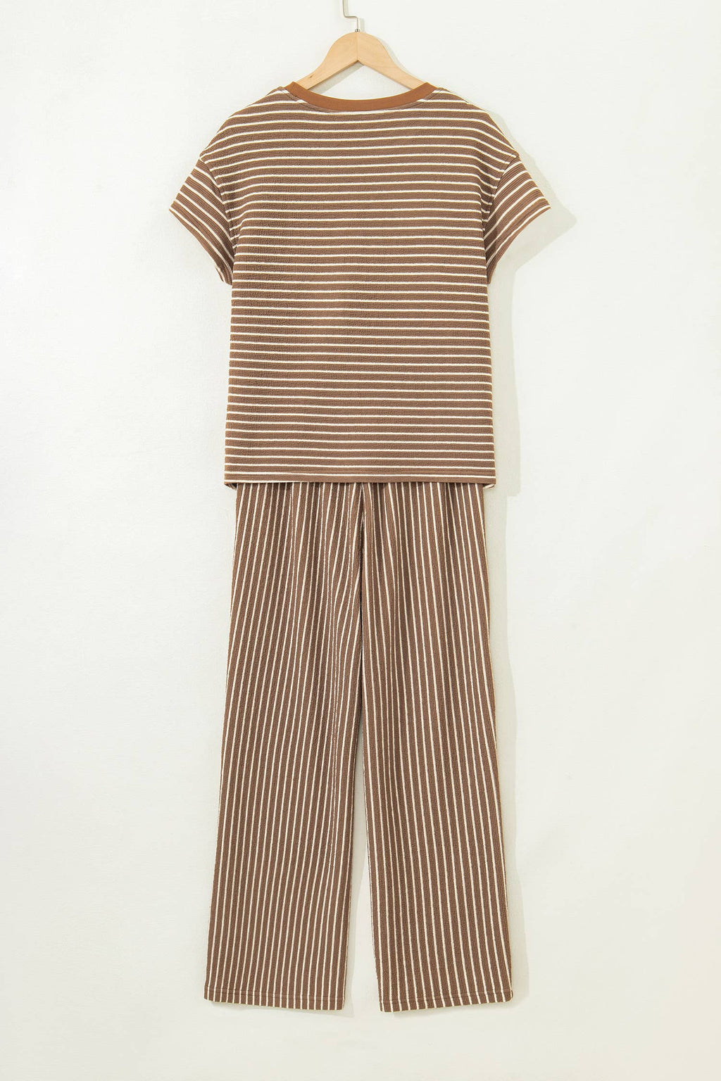 Stripe Tee and Drawstring Waist Pants Set