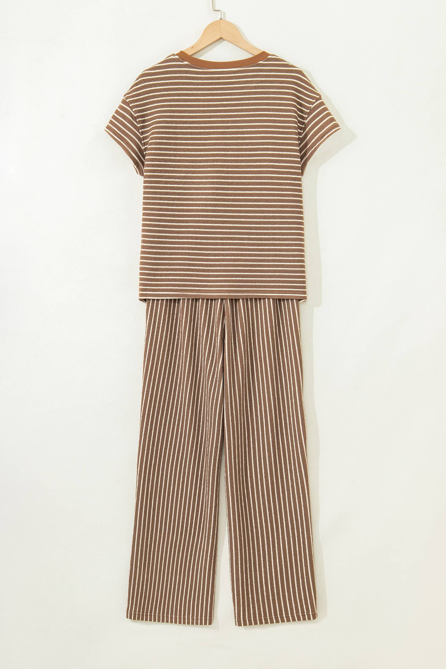 Stripe Tee and Drawstring Waist Pants Set