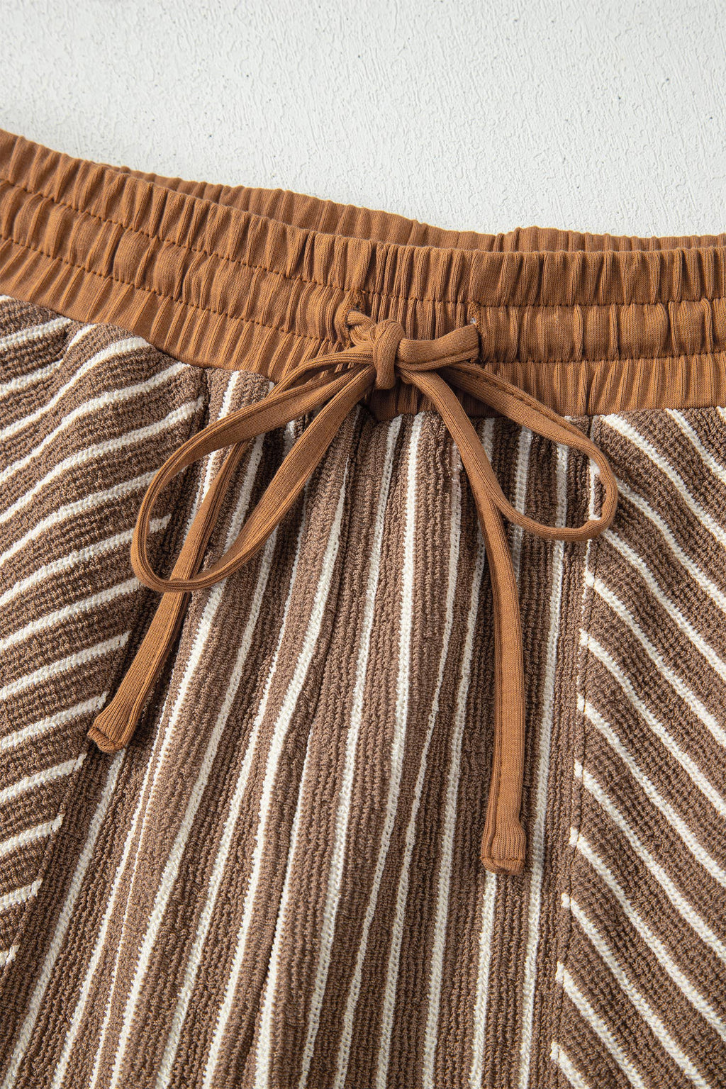 Stripe Tee and Drawstring Waist Pants Set