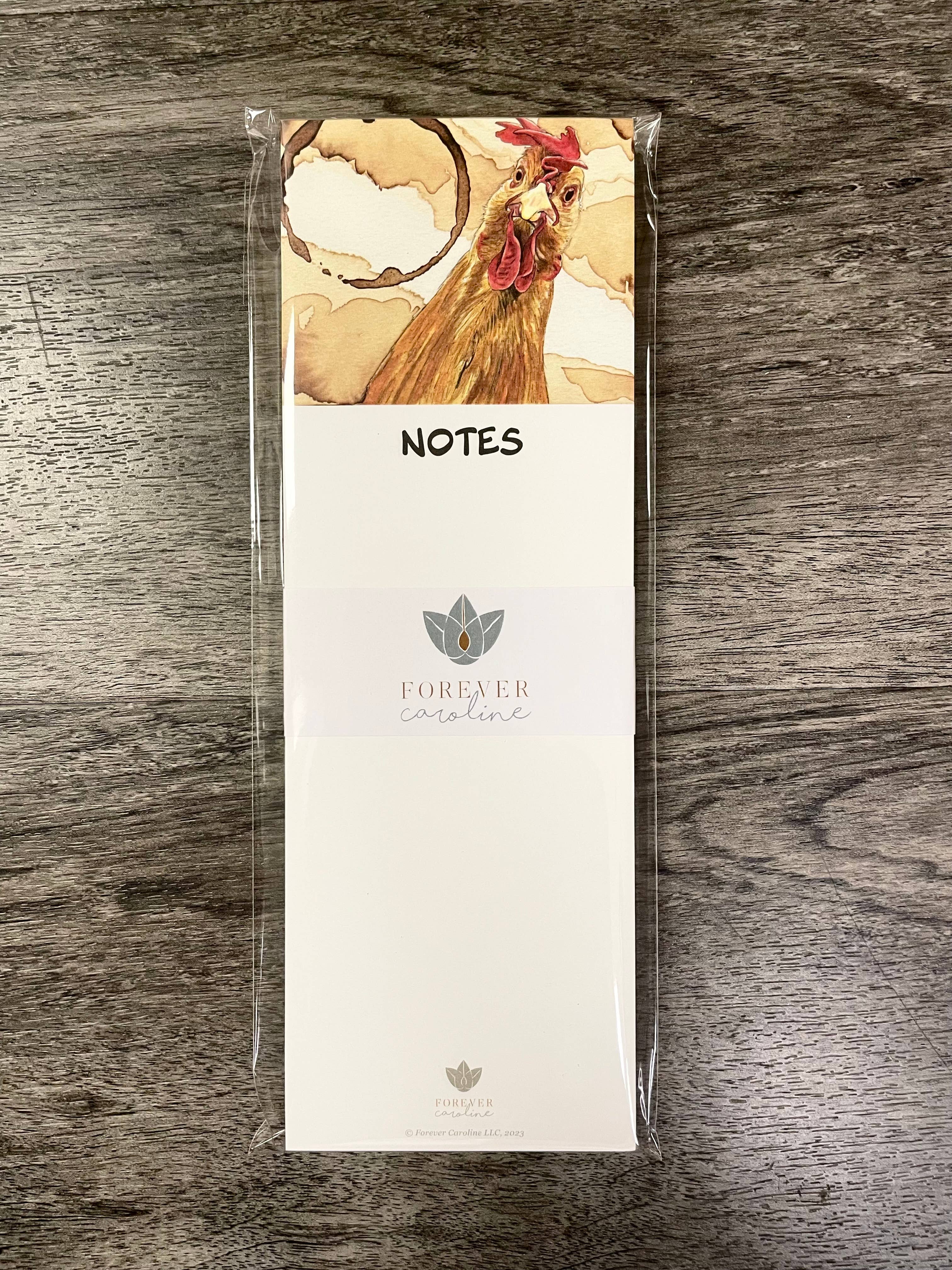 Magnetic Notepad w/ Chicken Artwork | Cute Farmhouse Tablet