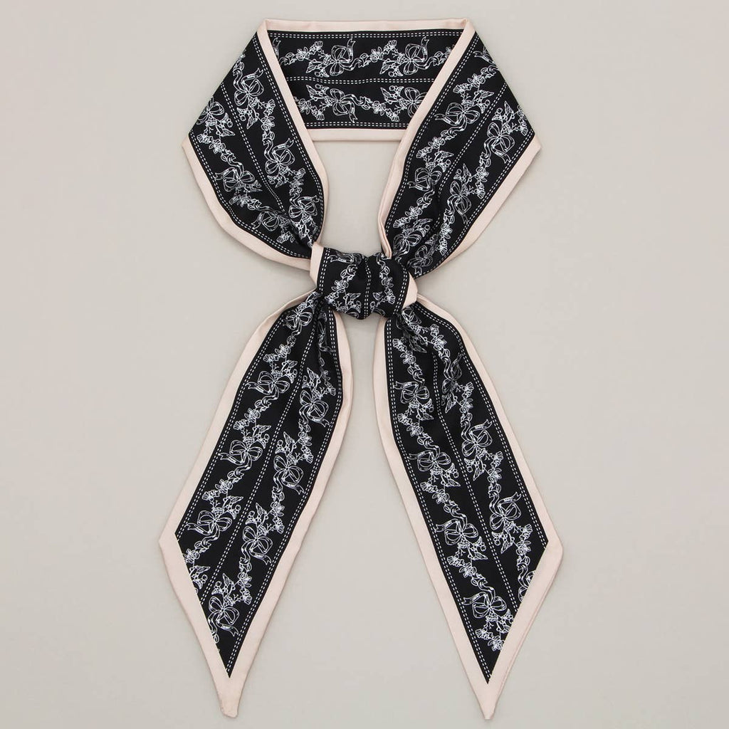 Letter Floral Twilly Scarf – Hair Ribbon & Bag Tie