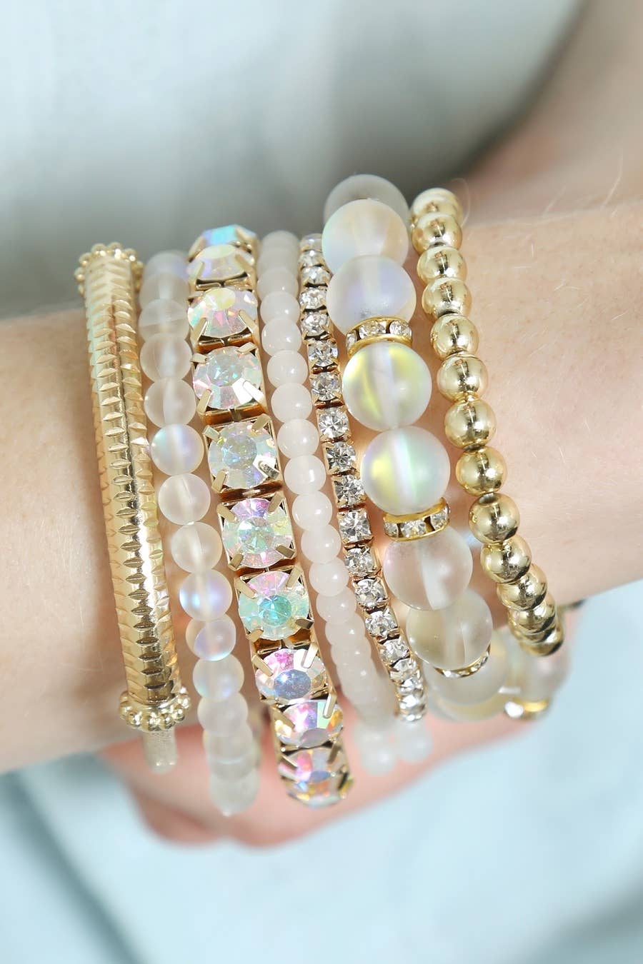 Druzy Charm Bracelet Set